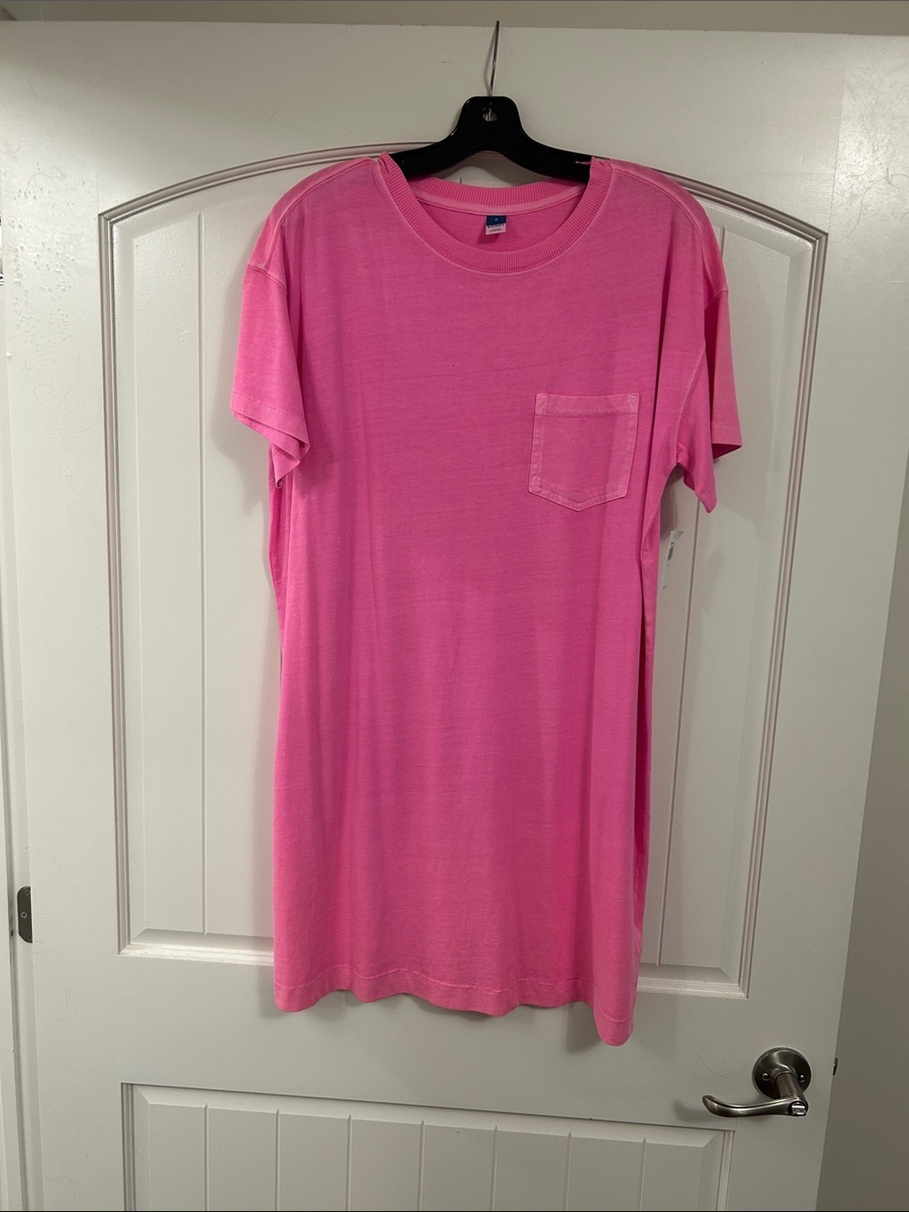 Old Navy Hot Pink Short Sleeve Pocket Tee Dress